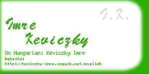 imre keviczky business card